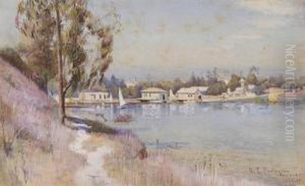 Views Of The Oakland Boat Basin Oil Painting by Richard Langtry Partington