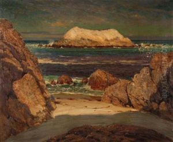 Cove Along Rocky Shore Oil Painting by Richard Langtry Partington