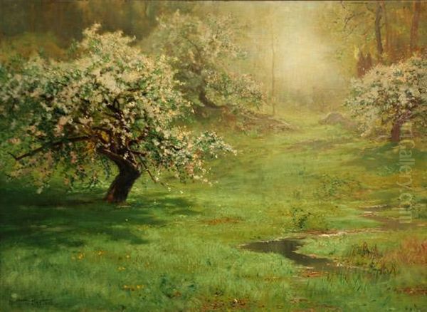 Apple Blossoms Oil Painting by Arthur Parton