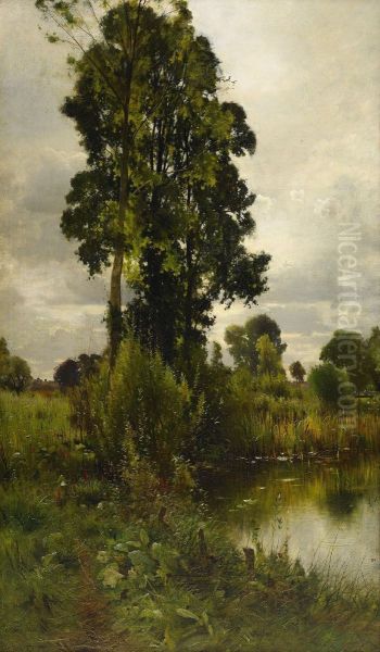 Sommarlandskap Oil Painting by Ernest Parton