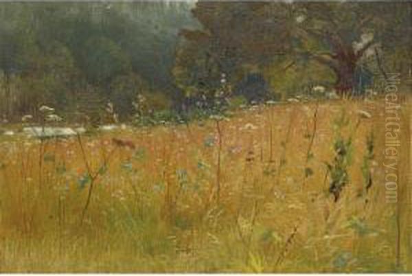 Wild Flowers Oil Painting by Ernest Parton