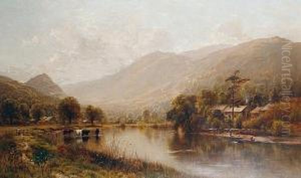 Castle Crag, Borrowdale Oil Painting by Ernest Parton