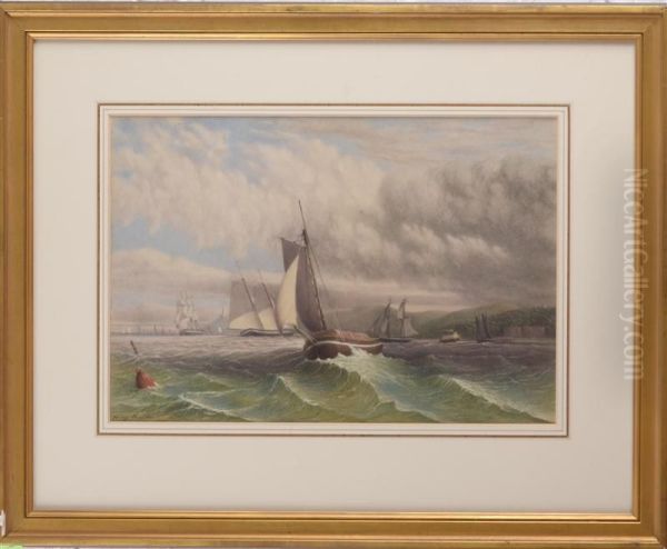 Ships At Sea Oil Painting by Henry Parton