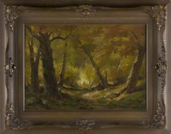 Woodland Interior Oil Painting by Henry Parton