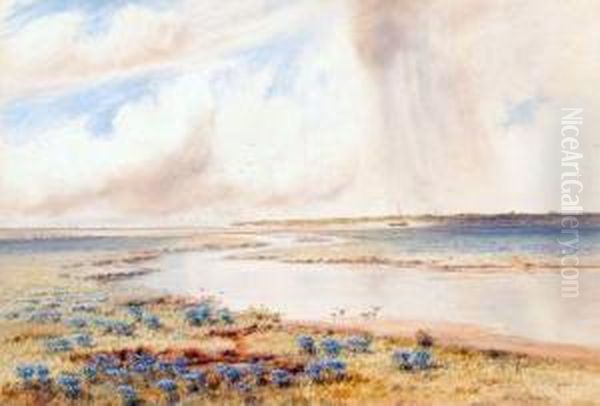 North Norfolk Estuary Oil Painting by Frederick Henry Partridge