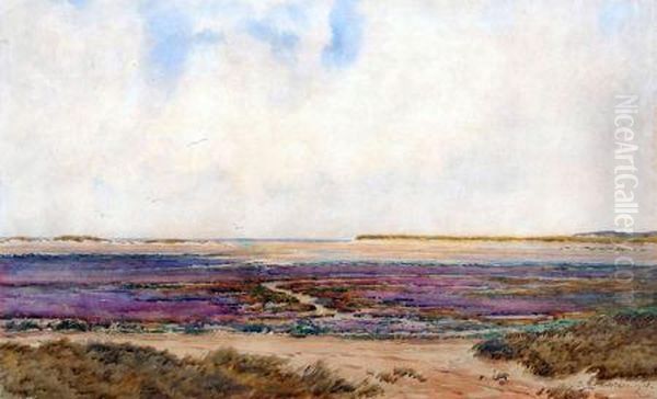 North Norfolk Estuary Oil Painting by Frederick Henry Partridge