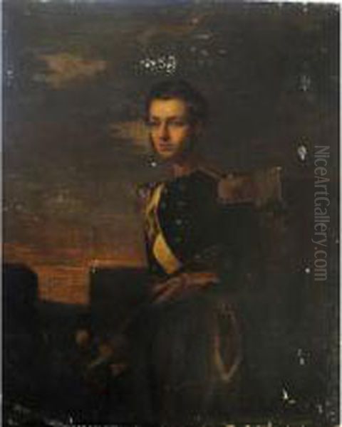 Portrait Of An Officer Oil Painting by John Partridge