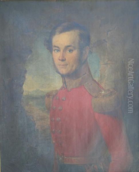 Portrait Of A Young Officer,
Believed To Be Lieut. Frederick Augustus York Oil Painting by John Partridge