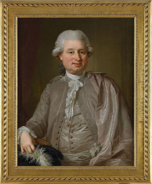 Portratt Av Grosshandlaren Johan Fredrik Burghardi Oil Painting by Lorenz Ii Pasch