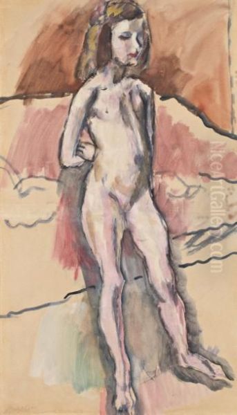 Jeune Fille Oil Painting by Jules Pascin