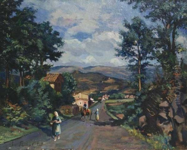 Carretera De Santa Pau Oil Painting by Ivo Pascual Rodes