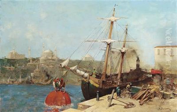 By The Golden Horn Oil Painting by Alberto Pasini