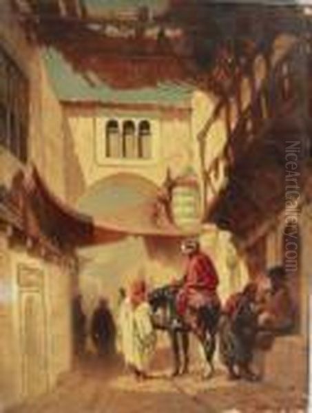 Arab Street Scene Oil Painting by Alberto Pasini