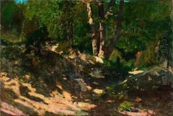 La Gorge Aux Loups - Fontainebleau Oil Painting by Alberto Pasini