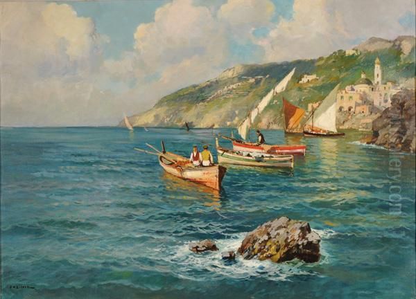 Marina Con Barche Di Pescatori by Lazzaro Pasini