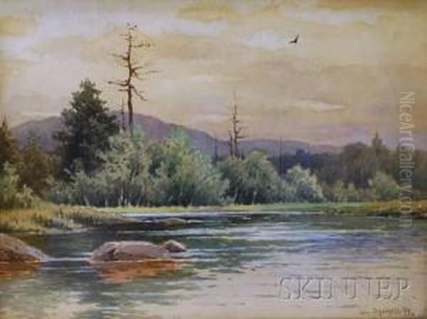 Riverscape Oil Painting by William Frederick Paskell