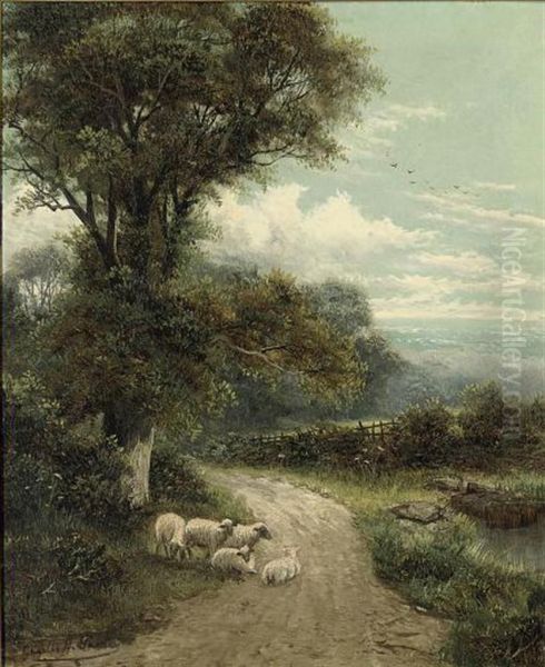 A Lane, Dorking, Surrey Oil Painting by Charles Henry Passey