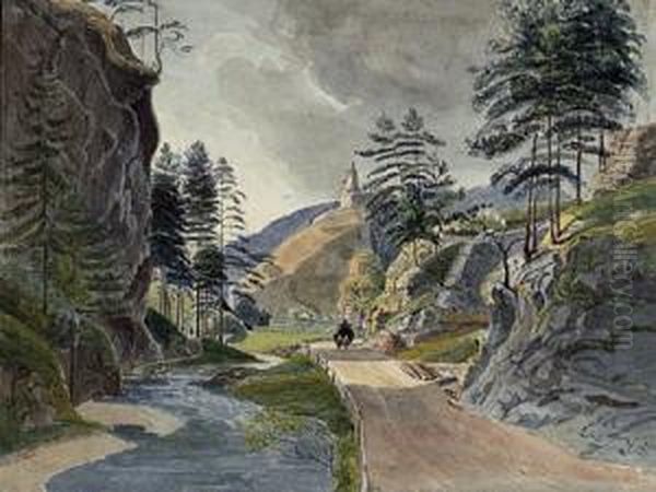 Motiv Aus Gutenstein Oil Painting by Johann Nepomuk Passini