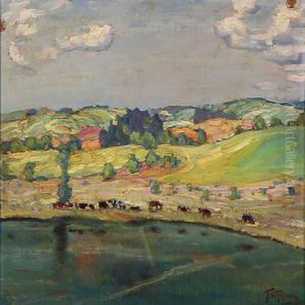 Russian Summer Landscape Oil Painting by Leonid Ossipovich Pasternak