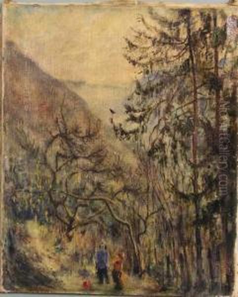 Bergwald Mit
Spielenden Kindern Oil Painting by Leonid Ossipovich Pasternak