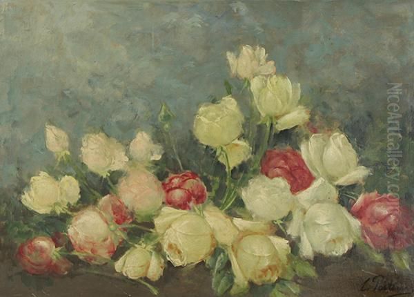 Bouquet Of Yellow Roses Oil Painting by Leonid Ossipovich Pasternak