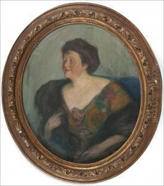 Portrait Of Mrs. O. Frankel. Oil Painting by Leonid Ossipovich Pasternak