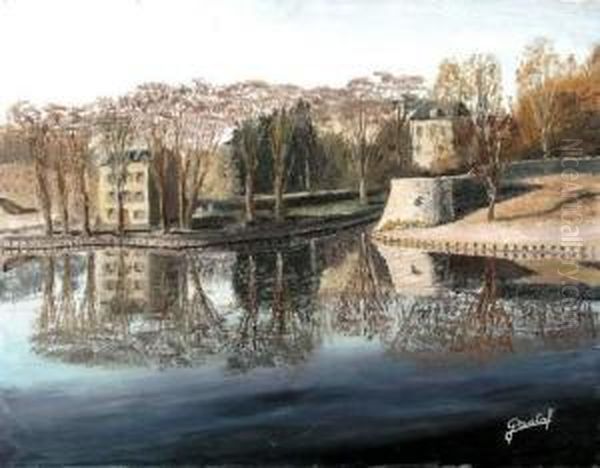 Bord De Marne A Meaux Oil Painting by Federico Pastoris