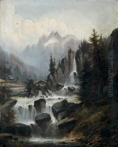 Paysage Alpin Oil Painting by Cherubino Pata