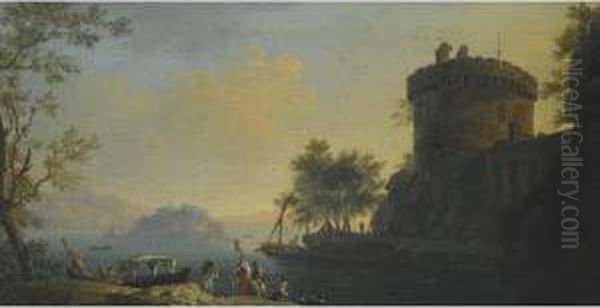 An Italianate Landscape, With The Tomb Of The Plautii Oil Painting by Thomas Patch