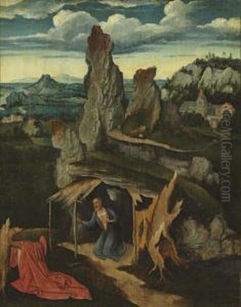 Saint Jerome In The Wilderness Oil Painting by Joachim Patenir