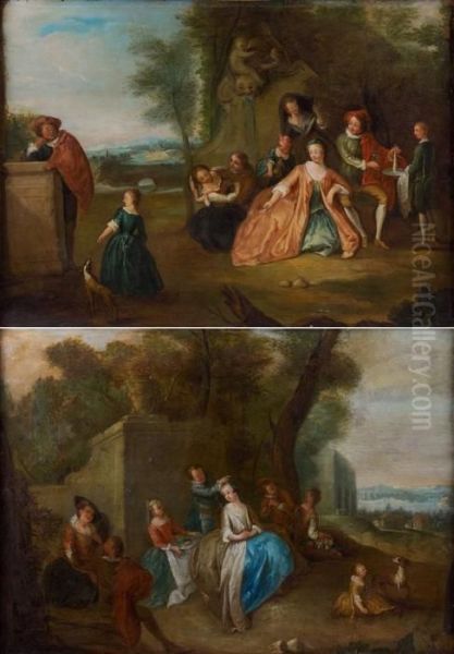 Scenes Galantes Oil Painting by Jean-Baptiste Joseph Pater