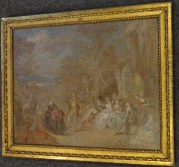 Le Menuet Oil Painting by Jean-Baptiste Joseph Pater