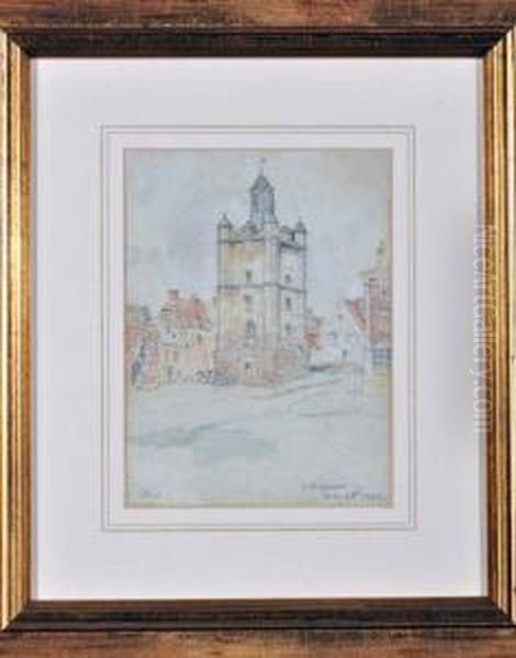 The Belfry Of Saint Riquier, Northern France Oil Painting by Emily Murray Paterson