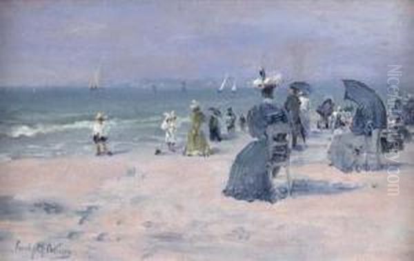 The Sands At Trouville Oil Painting by Emily Murray Paterson