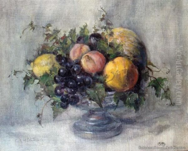 Still Life, Fruit With Ivy Oil Painting by Emily Murray Paterson