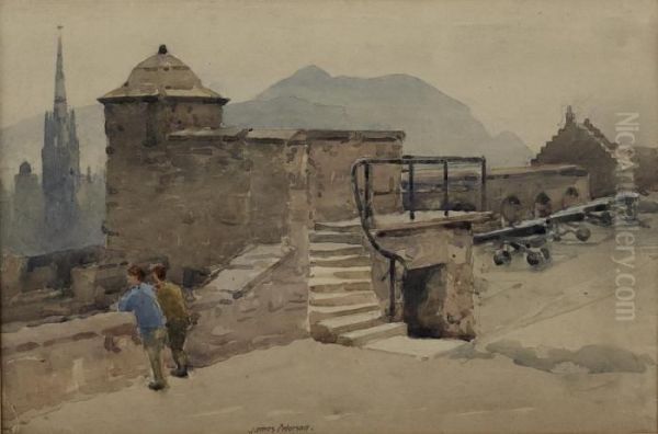 Half Moon Battery, Edinburgh Castle Oil Painting by James Paterson