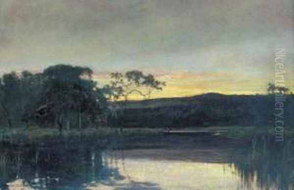 Sunset, Werribee River Oil Painting by John Ford Paterson