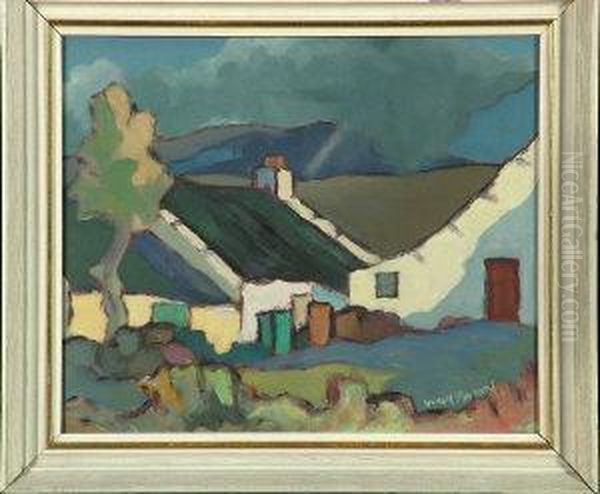 Whitewashed Cottages Oil Painting by Hugh Paton