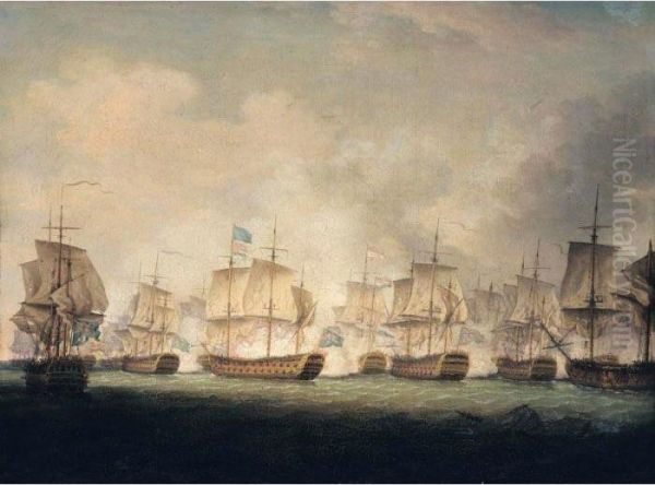 The Battle Of Doggerbank, 5 August 1781 Oil Painting by Richard Paton