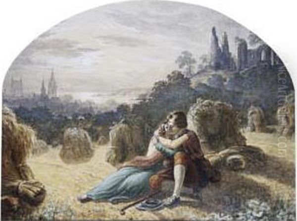 Lovers In A Cornfield Oil Painting by Waller Hugh Paton