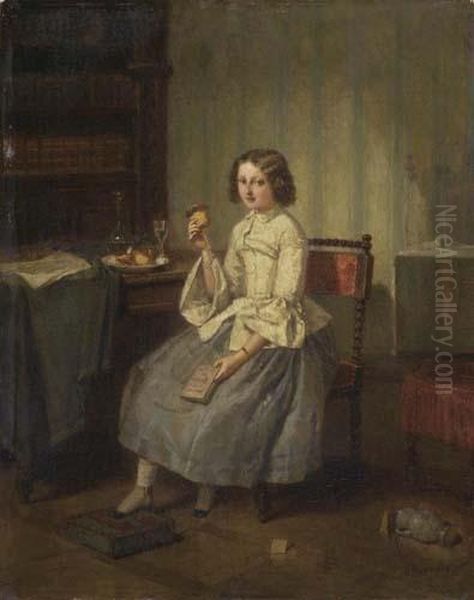 Madchen Mit Brioche. Oil Painting by Isidore Patrois