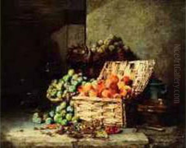 < Nature Morte Aux Fruits >. Oil Painting by Albert Patte