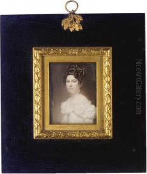 Portrait Of Theophilas Fairfax Johnson; Portrait Of Mrs Theophilas Fairfax Johnson (illustrated Oil Painting by William Vandyke Patten