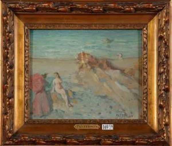 Baigneuses A La Plage Oil Painting by J. Patterson