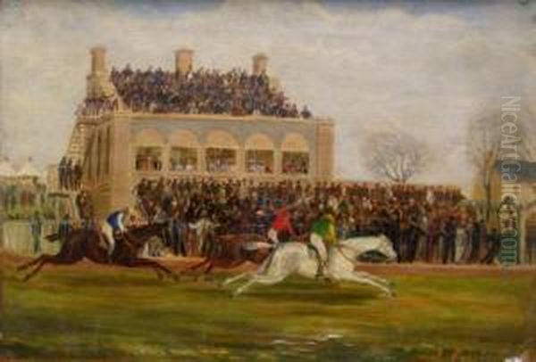 Steeplechase Oil Painting by J. Patterson