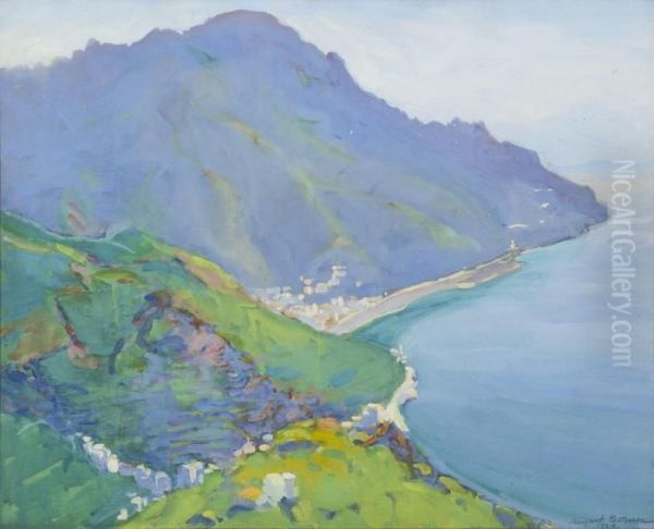 The Promontory (view Of Bay From Above) Oil Painting by Margaret Jordan Patterson