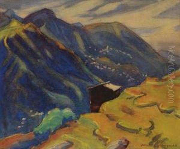 Mountain Landscape Oil Painting by Margaret Jordan Patterson