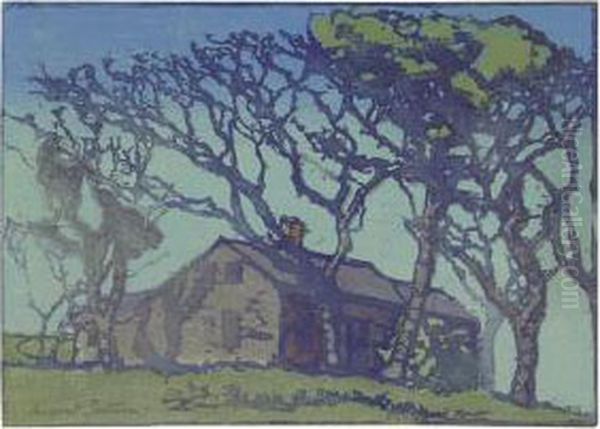 House And Trees. Oil Painting by Margaret Jordan Patterson