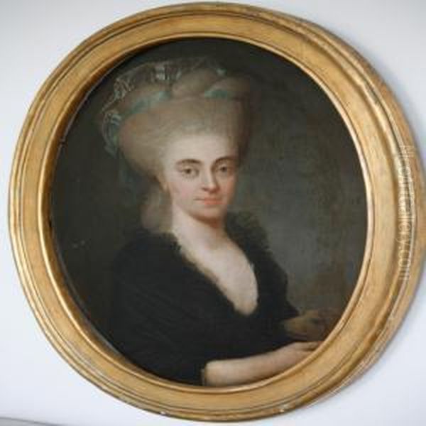 A Portrait Of Catriana Maria Reiersen Oil Painting by Erik Pauelsen