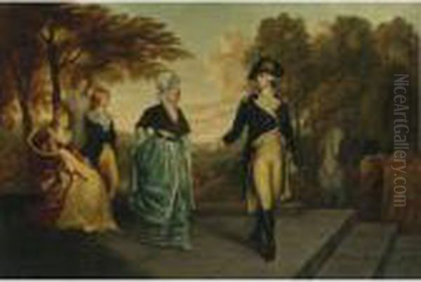 George Washington Leaving His Family Oil Painting by Jeremiah Paul